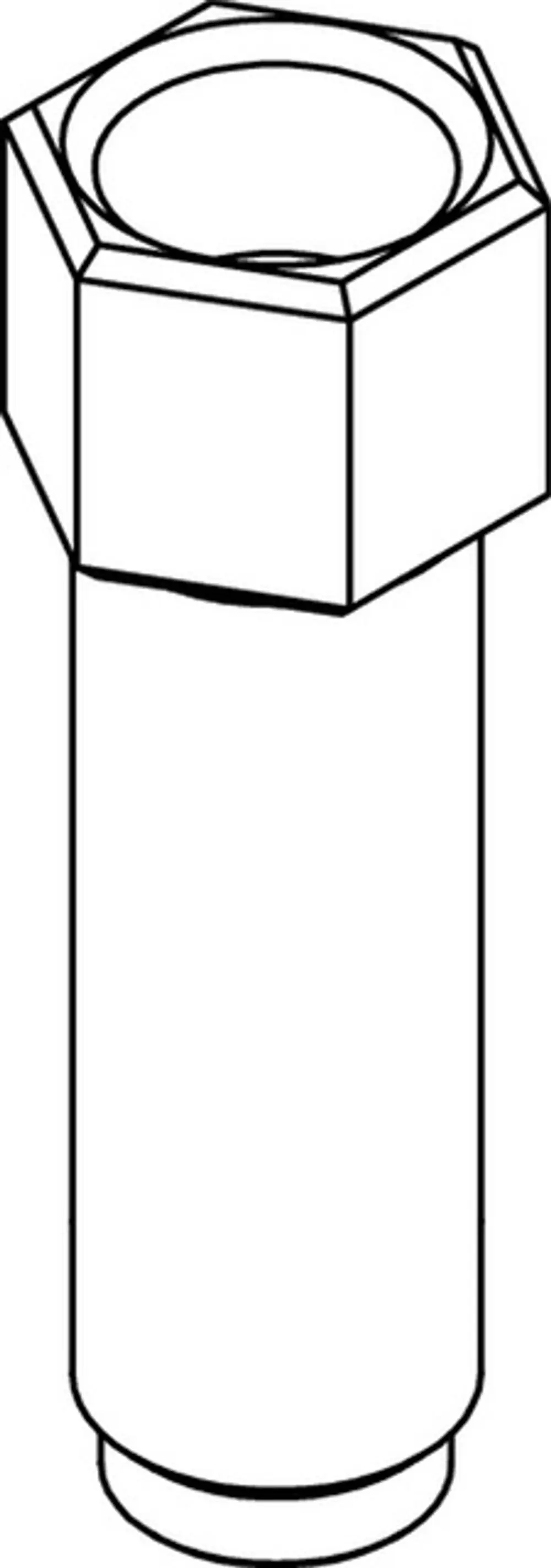 Ein zylindrischer Entlüftungsverlängerungsadapter mit einer sechseckigen Oberseite, hergestellt von IMI Hydronic Engineering, für den Einsatz in Heizsystemen.